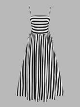 Striped Cami Lace Up Side Maxi Dress