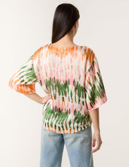 Satin Tie Front Blouse