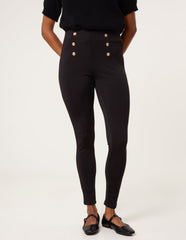 Button Detail Shaping Pants