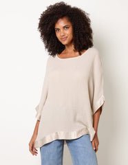 Viscose Crinkle Top With Satin Finish
