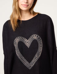 Heart Diamante Oversized Jumper