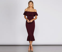 Ready And Ruffled Midi Dress