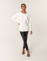 Jumper With Silver Rhinestones