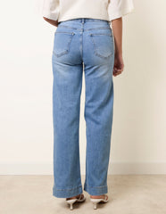 Hem Wide Leg Soft Jeans