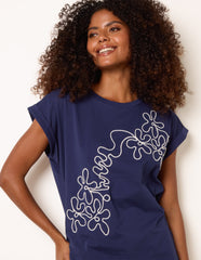 T-Shirt With Floral Embroidery