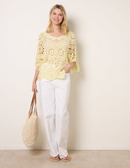 Crochet Detailed Kimono Top
