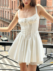 Coastal Cowgirl Lace Trim Corset Short Dress