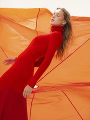 Wool-Blend Turtleneck Maxi Dress