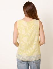 Sleeveless Lace Pleated Top