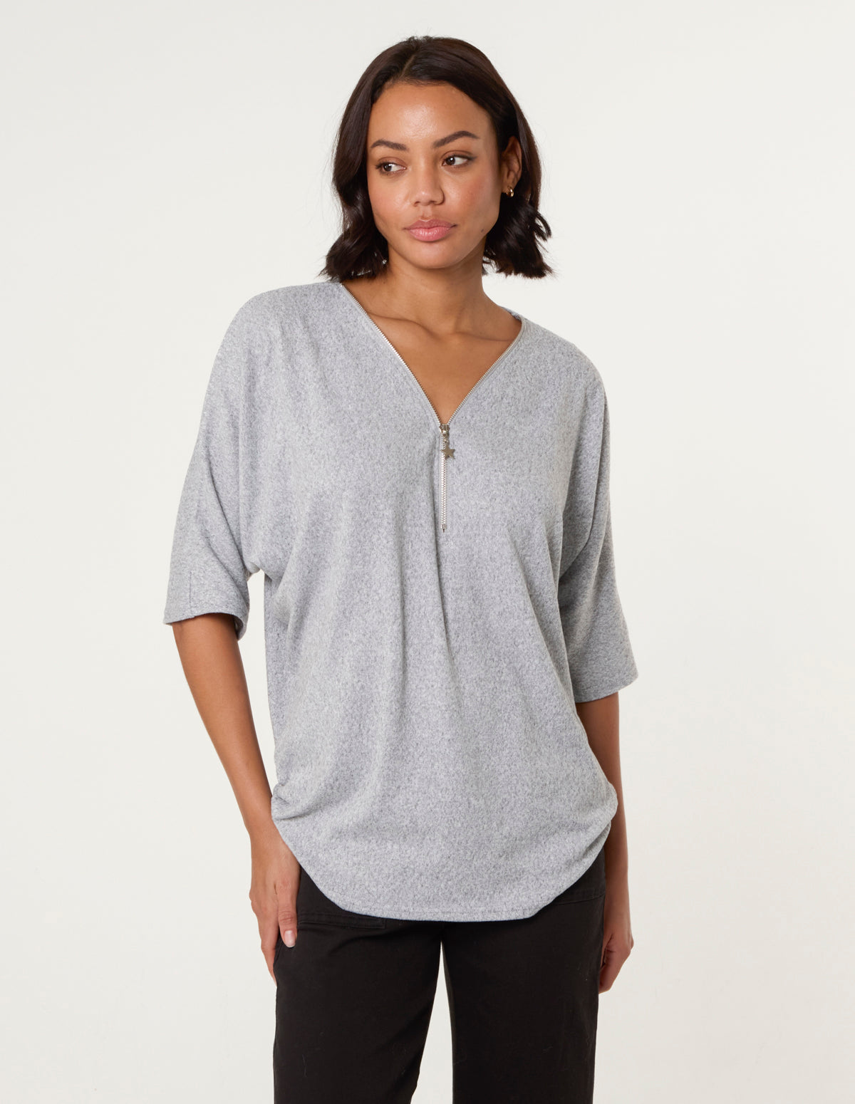 Plain Half Zip Top