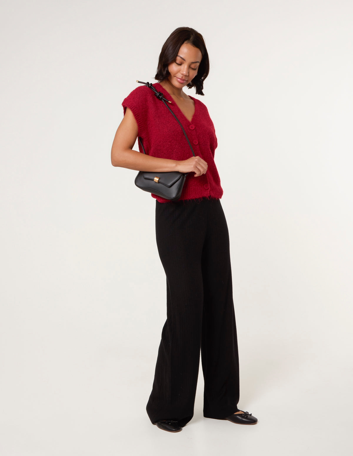 Ribbed Wide Leg Trousers