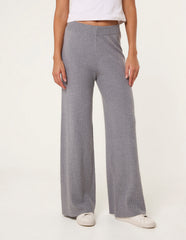 Ribbed Wide Leg Trousers
