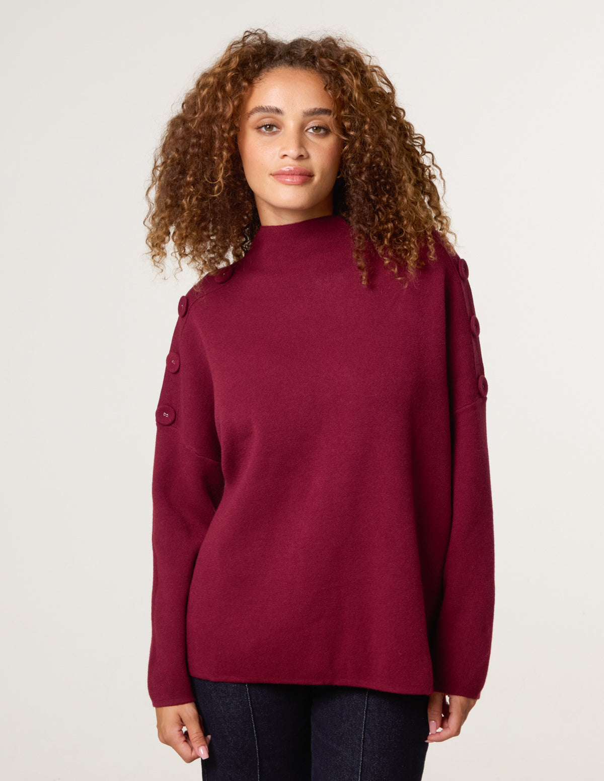 Button Shoulder Jumper