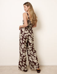 Tropical Tie Front Jumpsuit