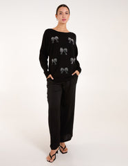Embellished Bows Knitted Jumper