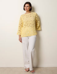 Flower Crochet Long Sleeve Top