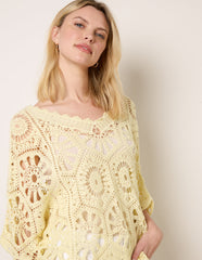Crochet Detailed Kimono Top