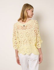 Crochet Detailed Kimono Top